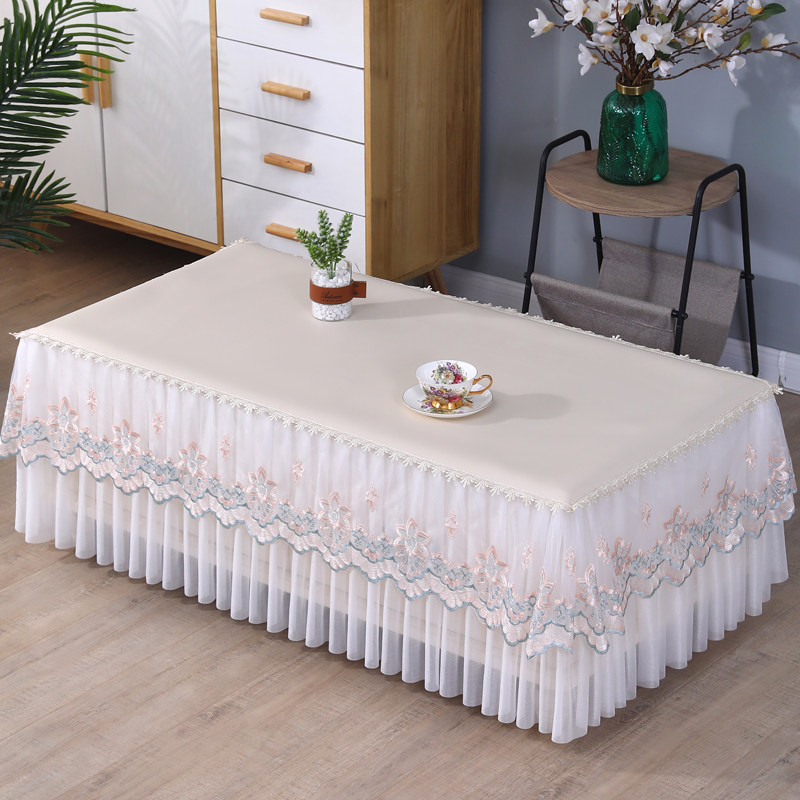 清新茶几桌布蕾丝长方形家用防尘罩电视柜盖巾皮革全包茶几布罩套,淘宝优惠券,粉丝福利购,淘宝优惠卷