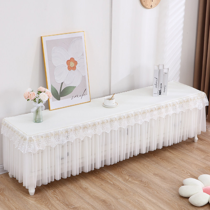 奶油风防水防油超长条电视柜桌布全包防尘罩套轻奢高级感遮丑盖巾,淘宝优惠券,粉丝福利购,淘宝优惠卷