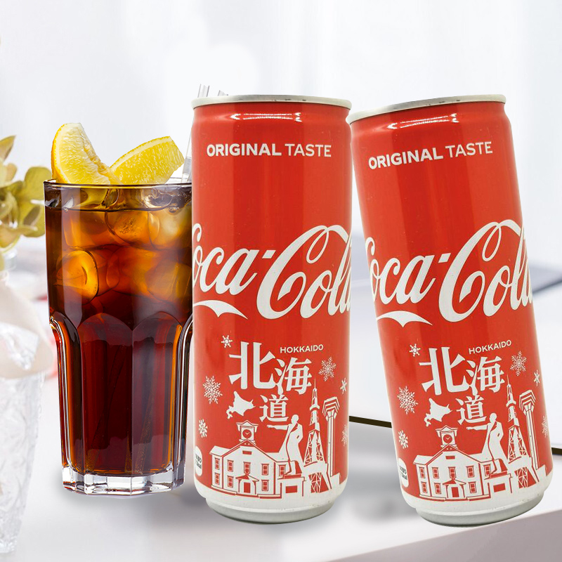 日本进口可口可乐收藏版铝罐装冬季北海道限定碳酸饮料250ml 6罐 搜又搜
