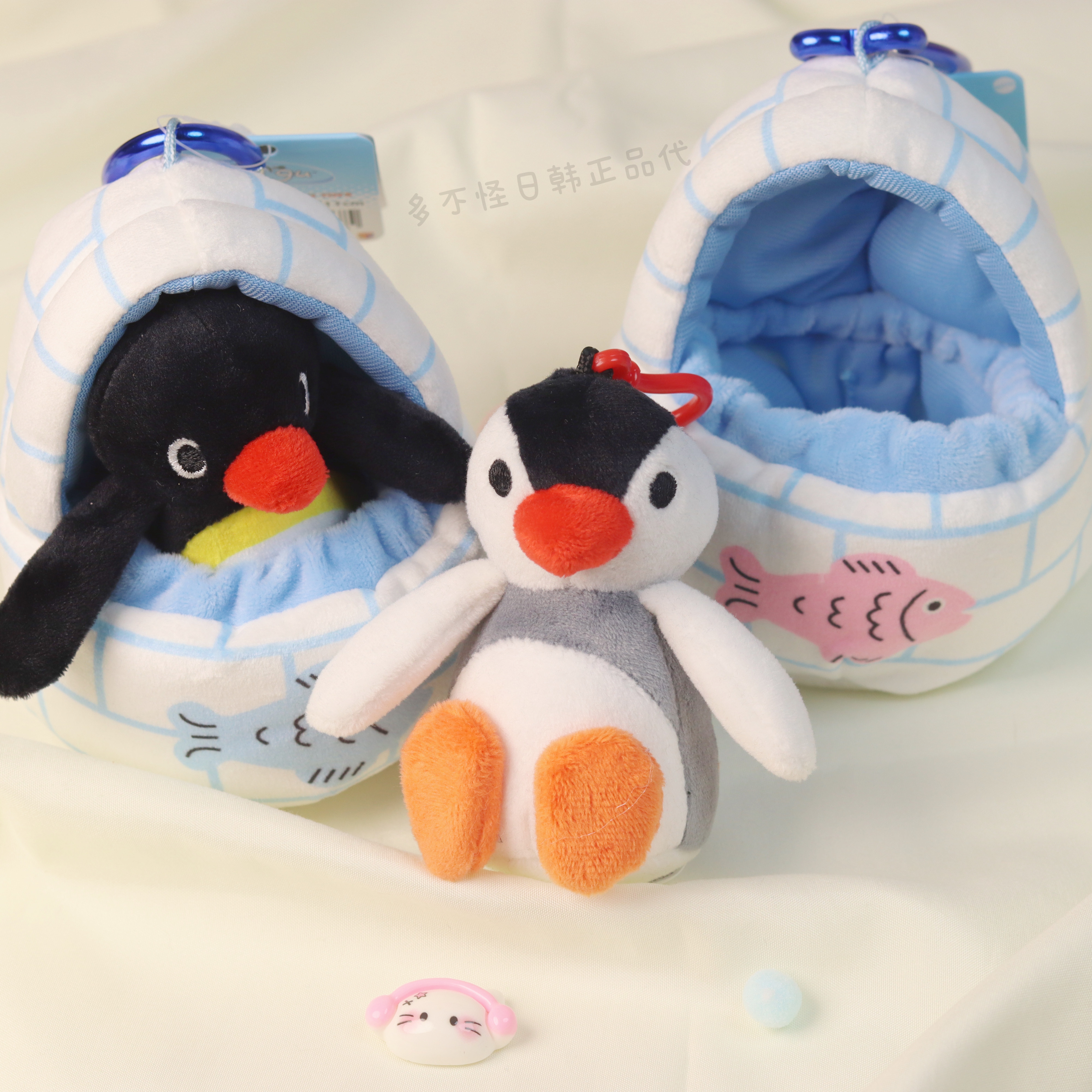 韩国代购Pingu小企鹅包挂件围巾抱鱼企鹅毛绒挂件女生玩偶礼物,淘宝优惠券,粉丝福利购,淘宝优惠卷