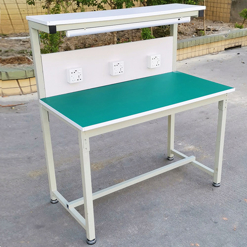 防静电工作台工厂检测台车间流水线品检操作台实验台双层带灯桌子 - 图0