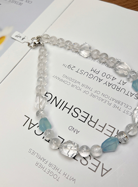 原创天然白水晶随形小众设计高级感项链