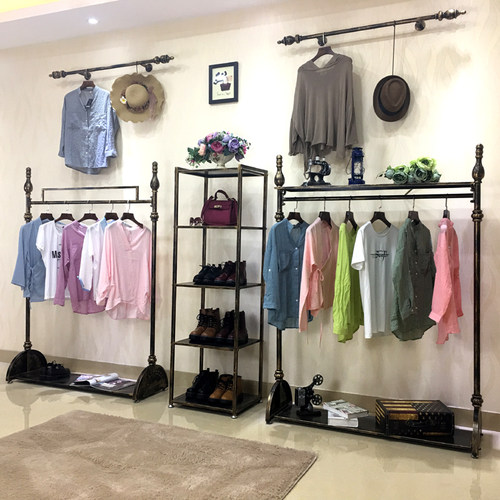 欧式铁艺衣帽架挂衣架落地卧室挂衣服的架子服装店展示架清仓捡漏 - 图0