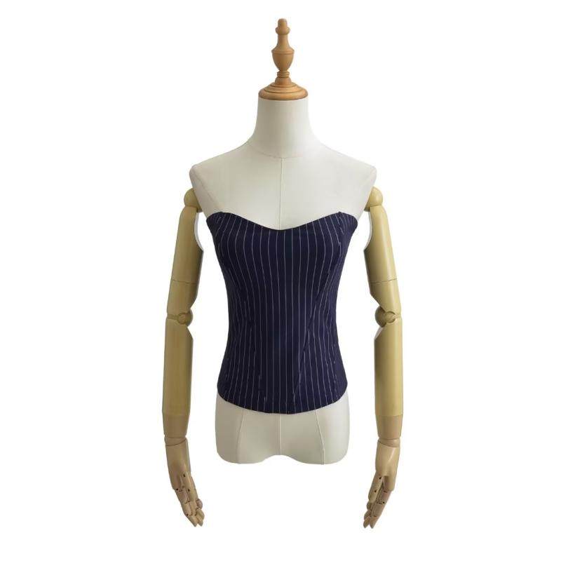 【包邮】甜酷风鱼骨带胸垫塑身抹胸拽酷美式设计感条纹背心外穿潮,淘宝优惠券,粉丝福利购,淘宝优惠卷