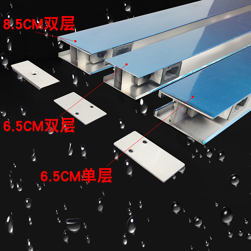 玻璃门夹配件上下门夹推拉门夹子固定地弹簧门配件无框玻璃门长夹 - 图0