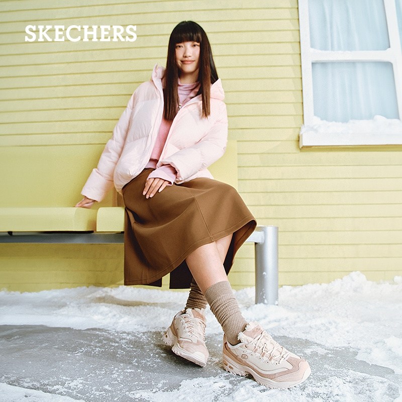 斯凯奇奶茶熊|冬季新款复古加绒潮流百搭老爹鞋厚底运动休闲女鞋,淘宝优惠券,粉丝福利购,淘宝优惠卷