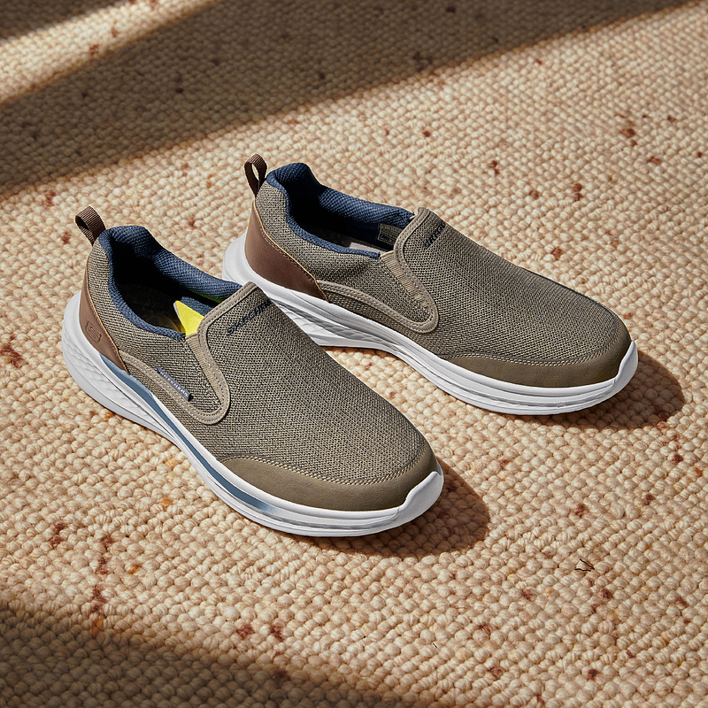 Skechers斯凯奇春季男鞋一脚蹬健步鞋帆布鞋舒适休闲运动鞋爸爸鞋