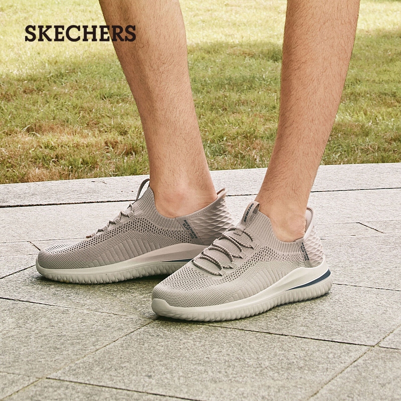 Skechers斯凯奇闪穿鞋春季男鞋一脚蹬健步鞋透气运动休闲鞋舒适