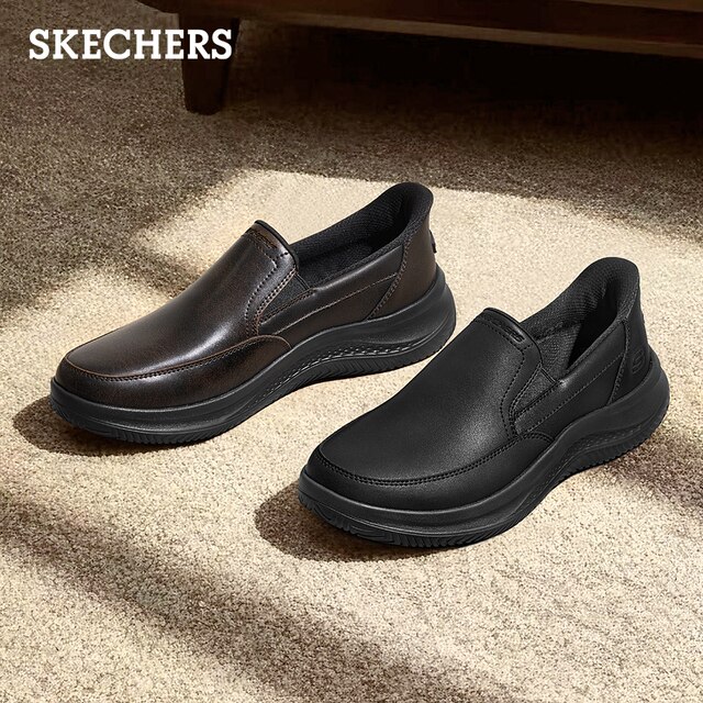 Skechers flash shoes | 2026 spring new men's business casual shoes, comfortable and versatile leather shoes