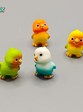 可爱仿真鹦鹉树脂桌面摆件