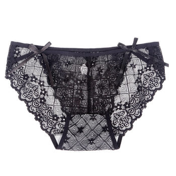 lace underwear ແມ່ຍິງໃຫມ່ sexy, charming, temptation ຮ້ອນ, lust ບໍລິສຸດ, ຂະຫນາດໃຫຍ່, ແອວຕ່ໍາ, ເປັນຮູ, ສີດໍາແລະໂປ່ງໃສ