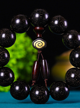 直播热销高密沉水料手工金星高品质血檀 小叶紫檀2.0佛珠手串