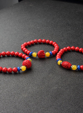 多款朱砂手链 本命年男女款情侣貔貅手链 地推小礼品 单圈108颗