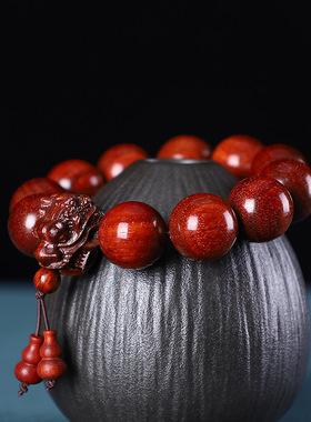 吉方圆六大名木龙珠檀木手串檀香小叶紫檀绿檀黄花梨佛珠手链