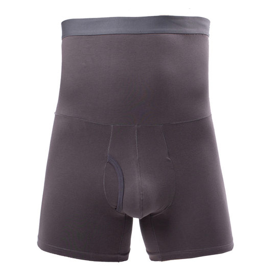 Men's high waist underwear men's pure cotton belly protection waist protection belly anti-wear legs boxer pants lift hips plus size boxer pants slits