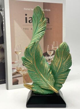 小众高级艺术羽毛摆件家居客厅玄关样板房软装饰新房乔迁新居房间