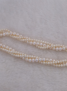 诸暨淡水珍珠扭扭锁骨链