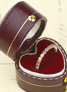 彩钻儿童排钻轻奢泡泡宝石戒指