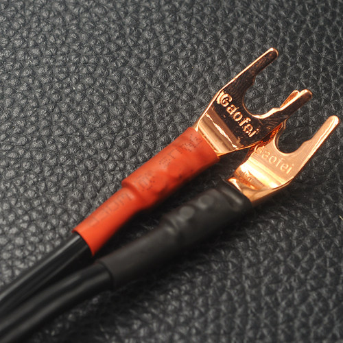 正品gaofei紫铜Y型插头 音箱音响喇叭功放音频线 镀铑镀金U型接头 - 图2