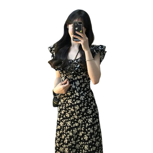 145小矮个子碎花连衣裙女夏季150显高穿搭配收腰约会法式长裙子xs - 图2