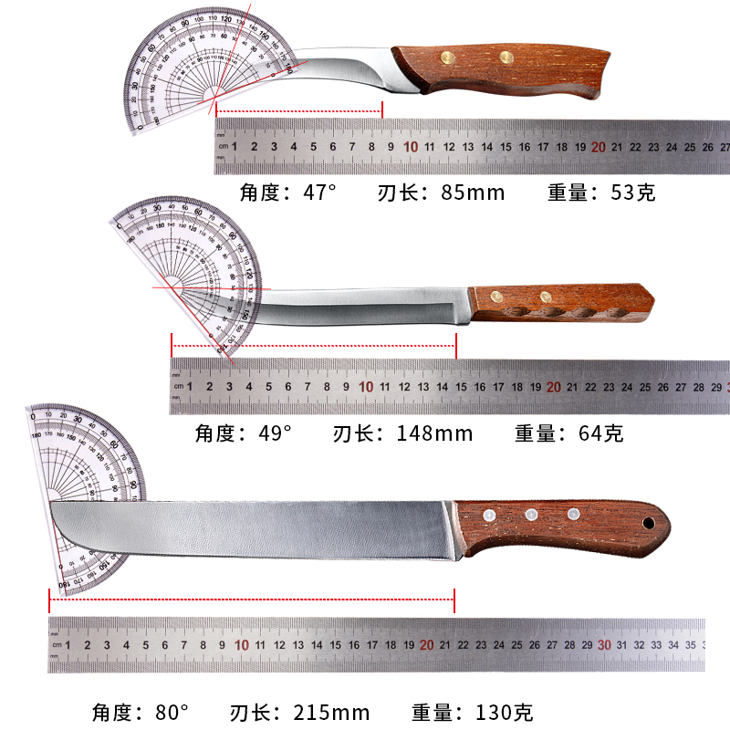木柄水果刀削皮刀家用弯嘴头削土豆切西瓜果蔬长款不锈钢厨房刀具 - 图3