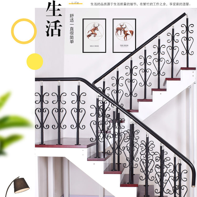 楼梯扶手自装简约现代阳台家用室内阁楼欧式PVC护手护栏铁艺碳钢