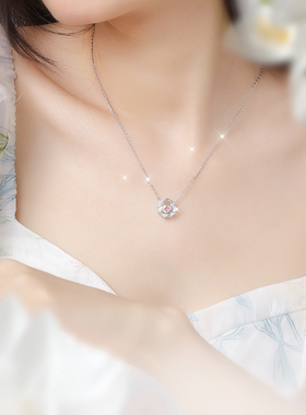 好运蝴蝶七可在逃公主系列跳动的心浪漫爱心玫瑰999银纯银项链女