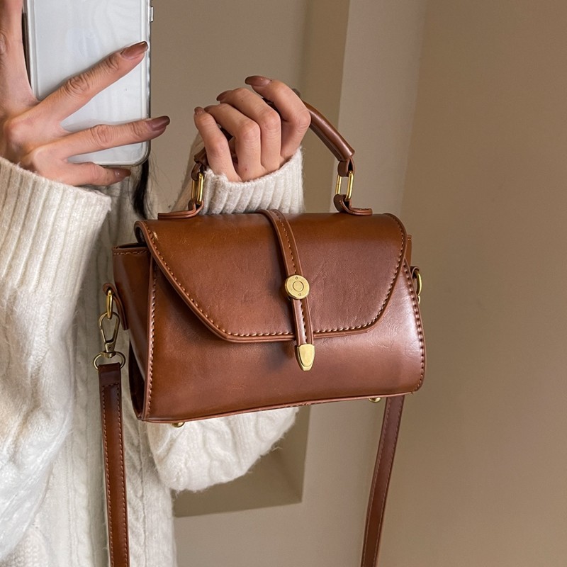 美拉德复古包包女2025新款秋冬高级质感百搭斜挎包时尚手提小方包,淘宝优惠券,粉丝福利购,淘宝优惠卷