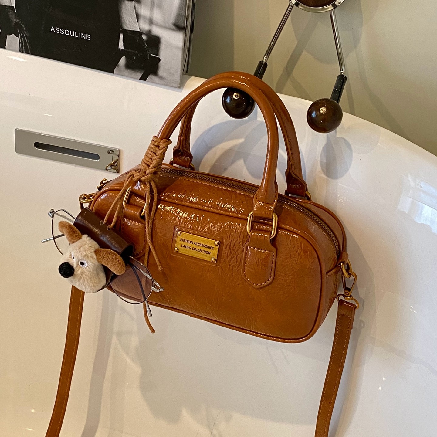 美拉德复古小包包女式2025新款秋冬高级感百搭斜挎包手提保龄球包,淘宝优惠券,粉丝福利购,淘宝优惠卷