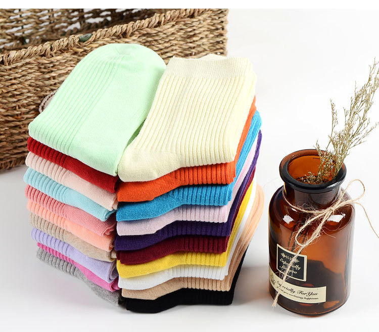 加密海百娜双针筒纯棉袜不起球吸汗不臭脚精梳棉女袜子春秋直销,淘宝优惠券,粉丝福利购,淘宝优惠卷