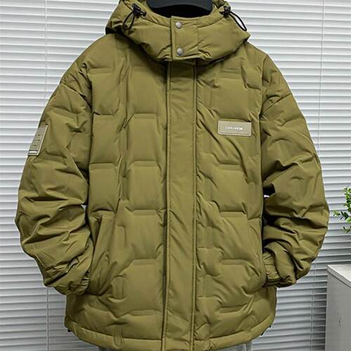 大码羽绒服男加肥加大300斤绗缝连帽防风宽松鸭绒冬天外套潮牌 - 图1