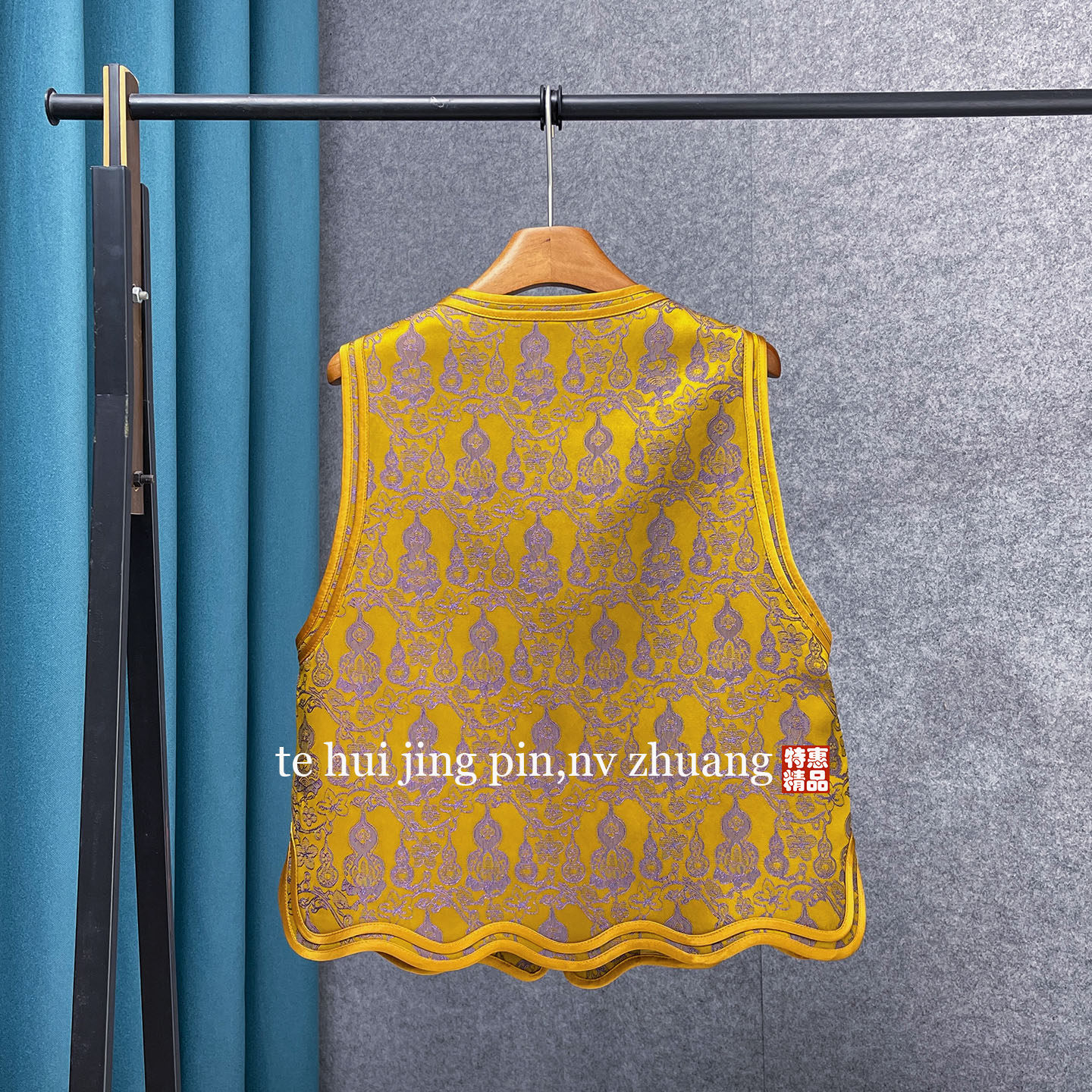 新中式国风重工提花马甲女盘扣圆领无袖背心高级感轻奢百搭坎肩,淘宝优惠券,粉丝福利购,淘宝优惠卷