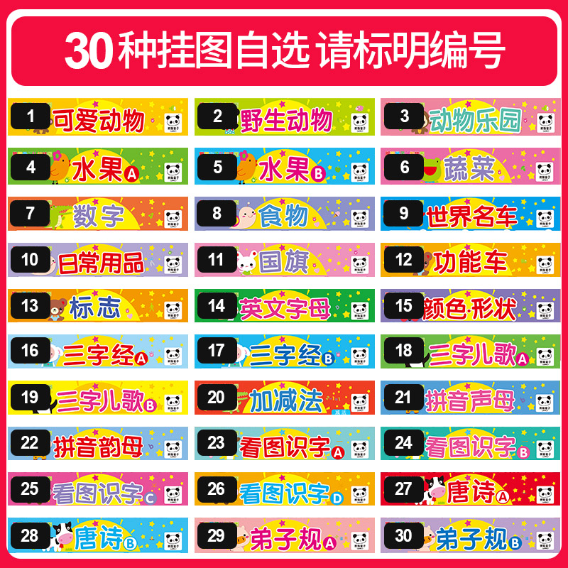 婴幼儿童启蒙看图识字无声宝宝挂图 远图量子母婴玩具挂图/认知卡