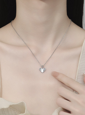 925银爱心项链女欧美跨境锁骨链手链轻奢高级感小众饰品首饰套装
