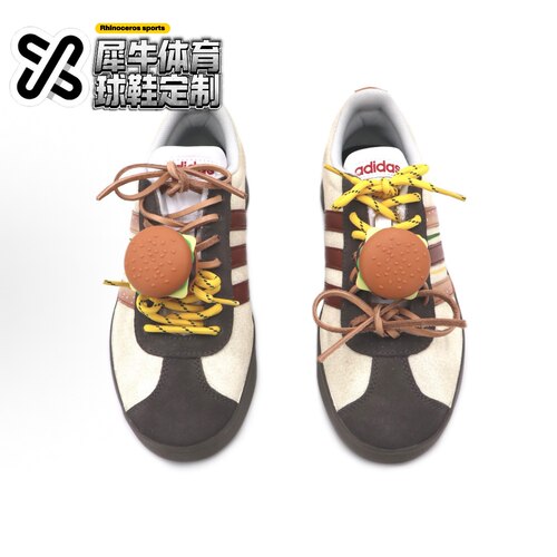 【定制球鞋】adidas neo VL Court 汉堡鞋 手绘 黄棕色 HQ1802 - 图2