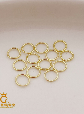 14K18K铜包金保色焊接闭口圈手工diy收尾连接环烧焊单圈饰品配件