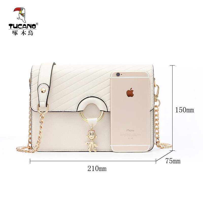 啄木鸟2020新款潮夏季单肩链条包 啄木鸟七好女士包袋