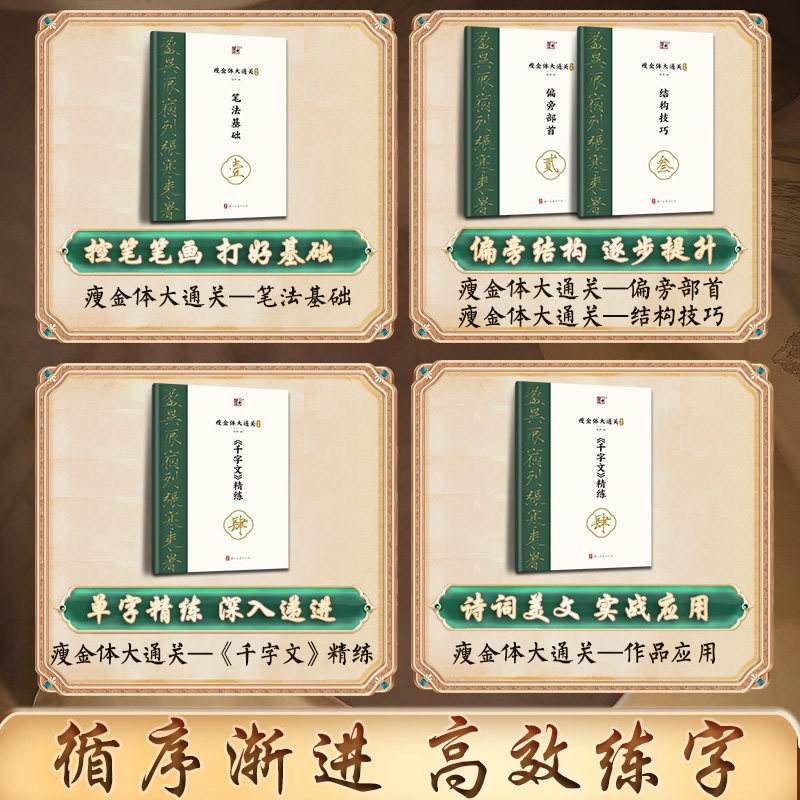 墨点字帖宋徽宗瘦金体毛笔字帖零基础初学者入门套装千字文字帖临摹瘦金体软笔字帖瘦金体字帖毛笔入门赵佶控笔训练新手成人练字帖