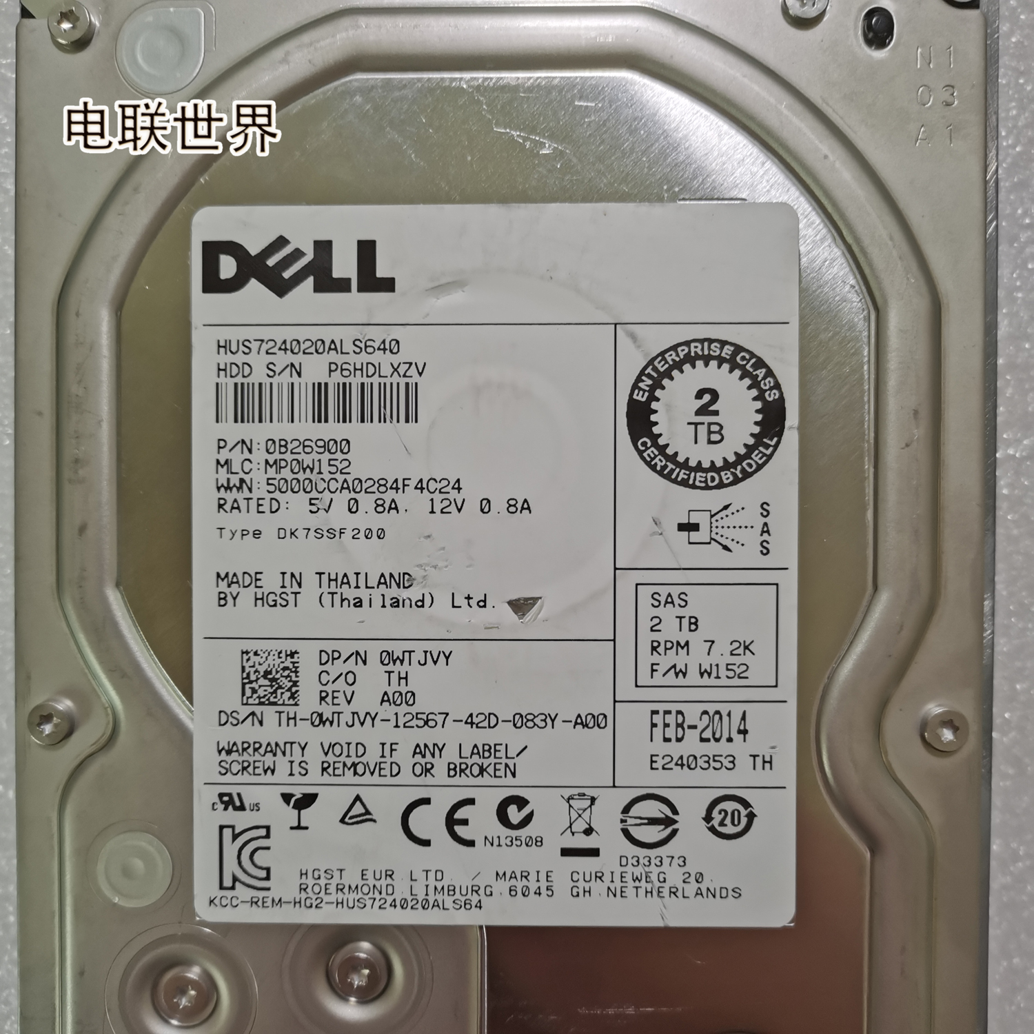 DELL HUS724020ALS640 0B26900 0WTJVY-12567 2T 7.2K SAS硬盘 - 图3