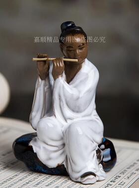 摆设中式家居石湾渔樵耕读摆件