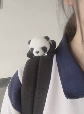 卡通熊猫宝宝毛绒胸针少女心ins