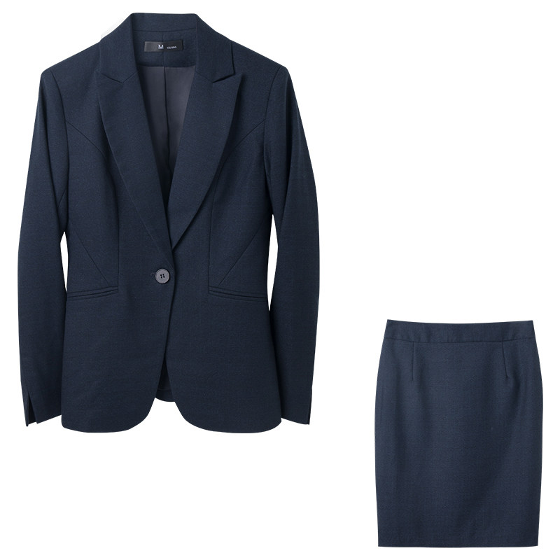 蓝色西装套装女韩版气质办公室面试 丽影风尚职业女裙套装