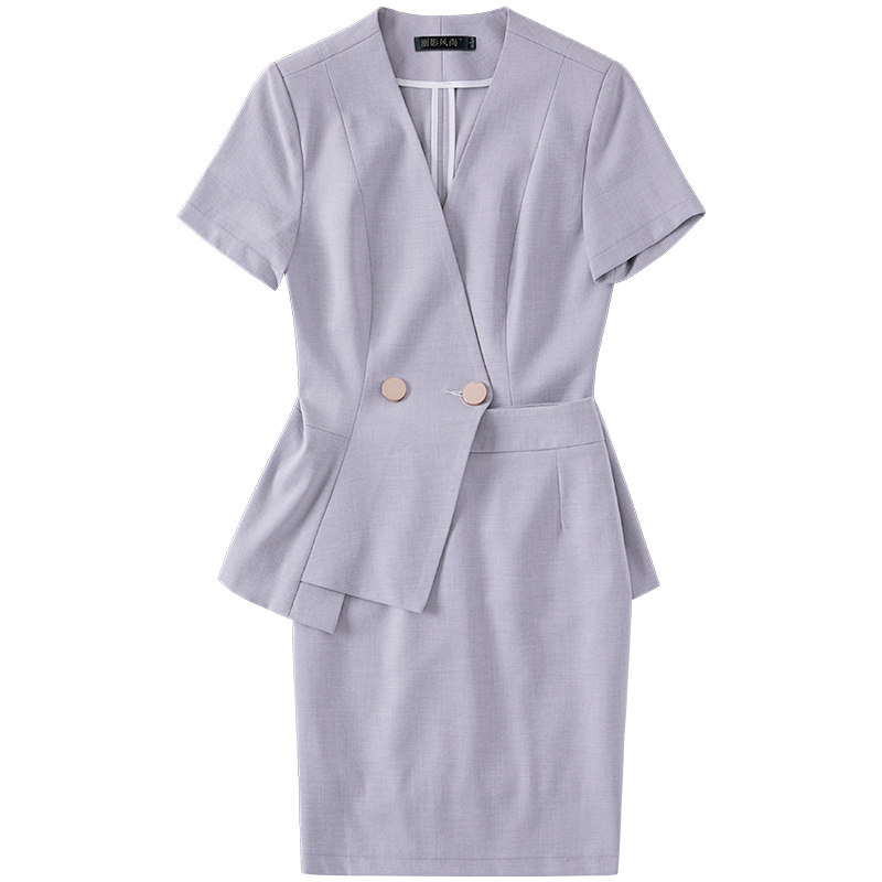 短袖西装套装女气质空姐夏女套裙 丽影风尚职业女裙套装