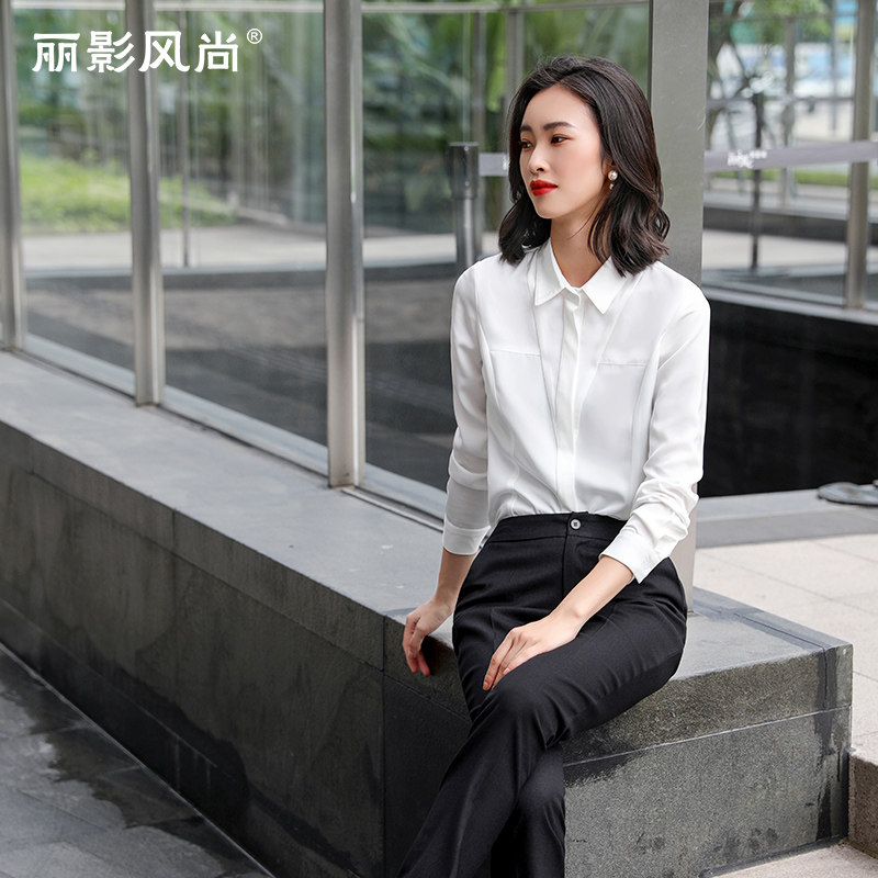 ol职业气质长袖雪纺设计感小众衬衫 丽影风尚衬衫