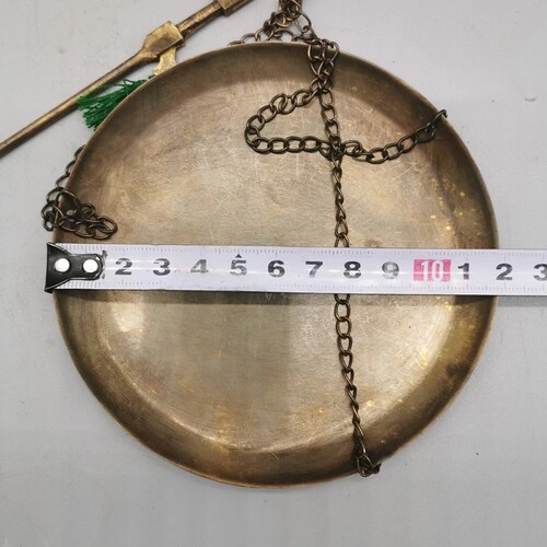 古玩铜器收藏仿古黄铜克秤中药小铜秤摆件老物件影视道具 - 图1
