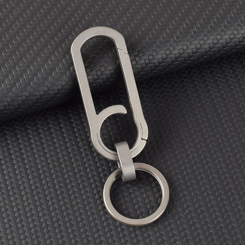 钛合金钥匙挂扣简约一体小快挂男士腰挂创意钥匙扣迷你连接环钛环-图2