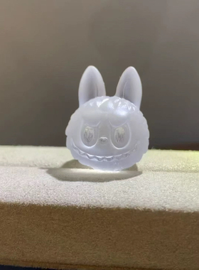 天然白水晶Labubu白水晶拉布布跨境爆款DIY 配件饰品