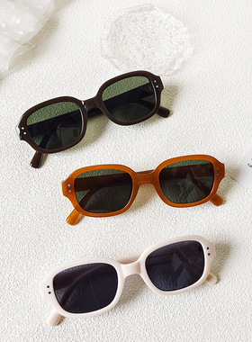 椭圆框米钉韩版墨镜女ins街拍潮