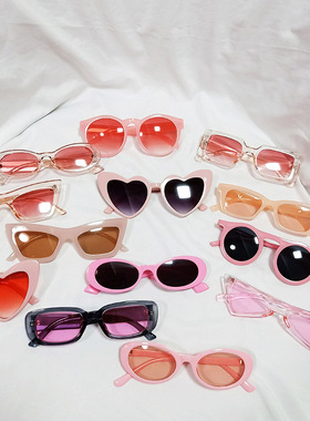 粉色系ins太阳眼镜复古土酷蹦迪