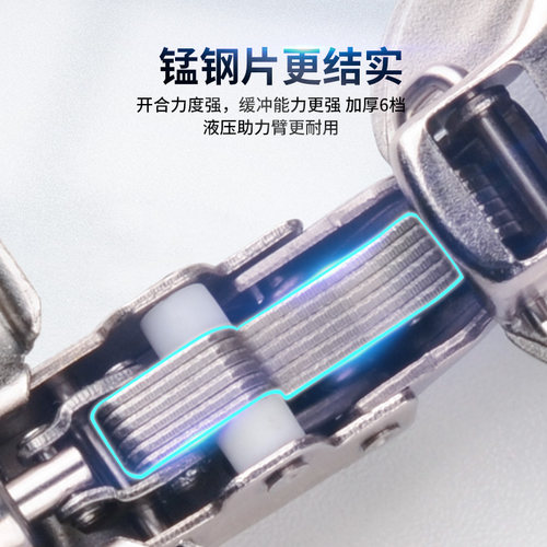 嘉庞厚门铰链40大铰杯铰链弹簧合页液压阻尼缓冲加厚重型烟斗合叶 - 图2